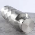 stainless steel water bottle with a rhombus design,1000Ml Single-Wall Stainless Steel Water Bottle Gym Sport Bottles Portable Beer Drink Bottle-1000ml.