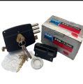 heavy duty, door security inter lock for main gate with three heavy steel rods. 