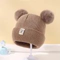 Autumn Winter Baby Warm Knitted Hats With Pom Kids Knit Beanie Hat Solid Color Children Hat For Boys Girls Accessories. 