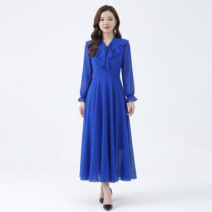 New%20Women%20Casual%20Tie%20Design%20Weightless%20Georgette%20China%20Kurti%20Blue%20Color%20-%20Image%202