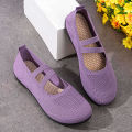 Women's Breathable Knit Sneakers Casual Ballet Flats Mary Janes Lightweight MeshFemale Dress Flats Shoes Footwear Summer.