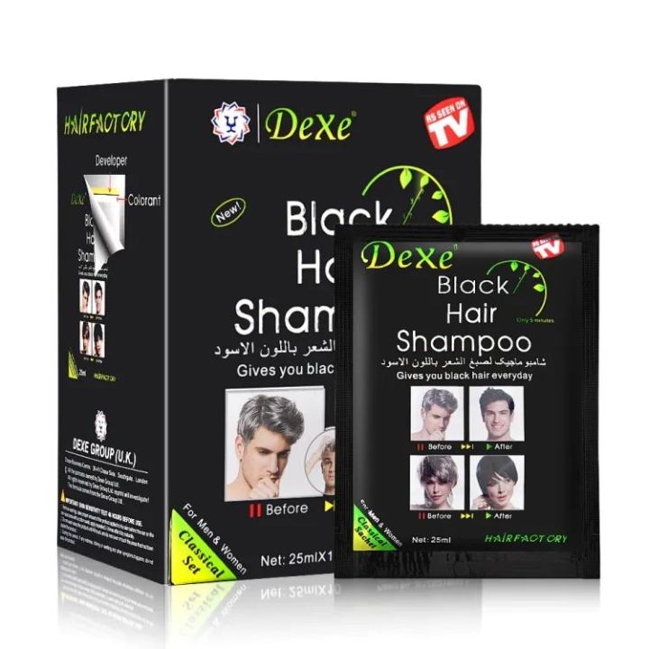 Dexe Black Hair Shampoo 25mlx5Pcs Box 5
Minutes Of Dye Natural Black Herbs Faster Coloring