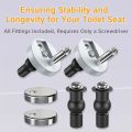 2-Piece Heavy-Duty Toilet Seat Bolt Set with Quick-Release Mechanism - Easy to Install, Compatible with Standard Toilet Seats, No Tools Required.