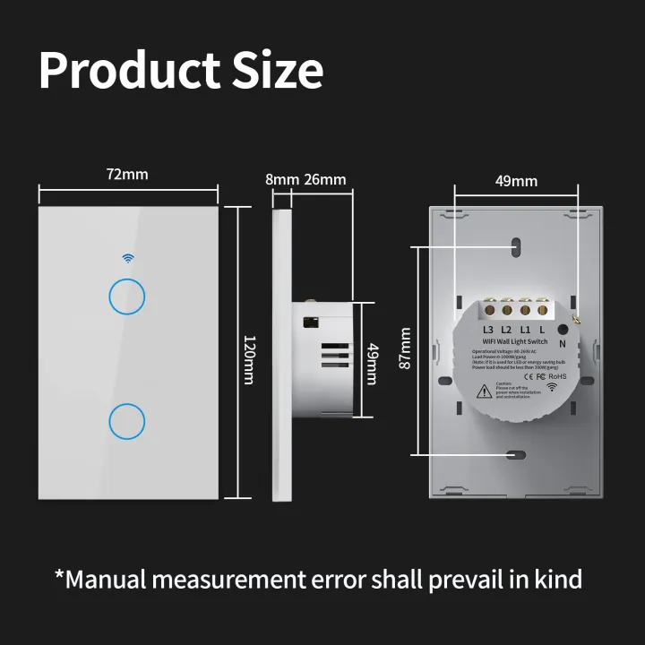 TNCE%20Tuya%20US%20WiFi%20or%20zigbee%20Smart%20Wall%20Switch%201/2/3/4%20Gang%20Wire%20Touch%20Sensor%20LED%20Light%20Switches%20Smart%20Home%20Alexa%20%20Home%20-%20Image%205