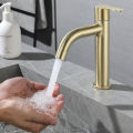 Bathroom Brushed Gold Basin Faucet Tap Wash Basin Single Cold Water Sink Faucet Gold Tap Bathroom Accessories. 