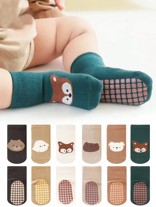 6%20Pairs%20of%20Floor%20Socks%20Newborn%20Dispensing%20Non-Slip%20Indoor%20Soft%20Bottom%20Round%20Cartoon%20Mouth%20Boys%20and%20Girls%20Kidsren's%20Socks%20-%20Image%203