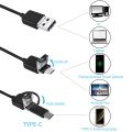 7MM Android Endoscope Camera 3 IN1 Micro USB Type C Borescope Mini Camera Waterproof LED Car Inspection For PC.