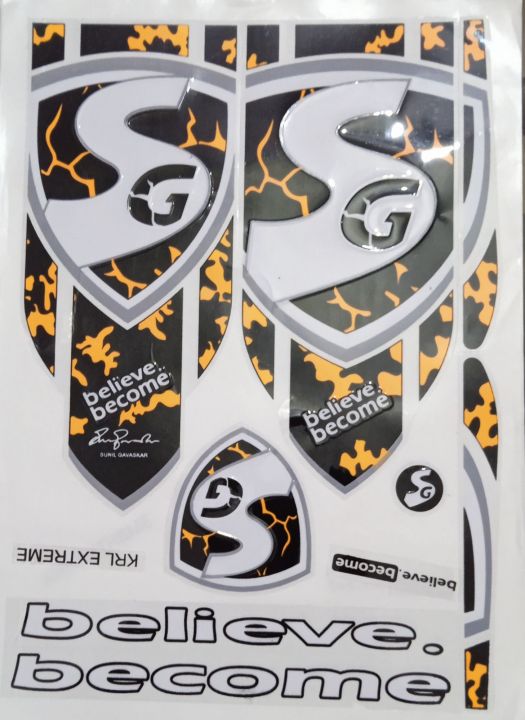 SG 3D Embossed cricket Bat Sticker 2023 Edition For Professional Players