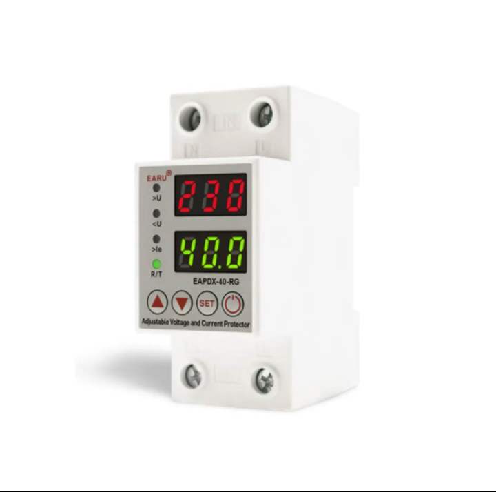 Voltage Current Protector - Protector Circuit Breaker with Adjustable Settings for Under/Over Voltage and Over Current Protection + Automatic Recovery + Color Display - 40A