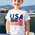USA American Flag Graphic Printed Children T-shirt Independence Day Shirt Contracted Design Daily Life Casual Boys Girls Tshirt. 