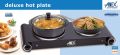 Anex AG-2062  Deluxe Hot Plate Double  Black. 