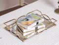 Desktop Decorative Tray, Gold Mirror Tray, Rectangular Tray,    for Serving. 