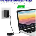 65W USB C Power Adapter Type C Power PD Wall Fast Charger Fort Mac Book Pro, Dell Latitude, Lenovo, Huawei Matebook, HP Laptops. 