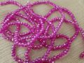 4 mm Crystal Beads | Pearls | Moti Pack | Moti Larri | Crystal Pink (01 Larri of Crystal Pink Color). 