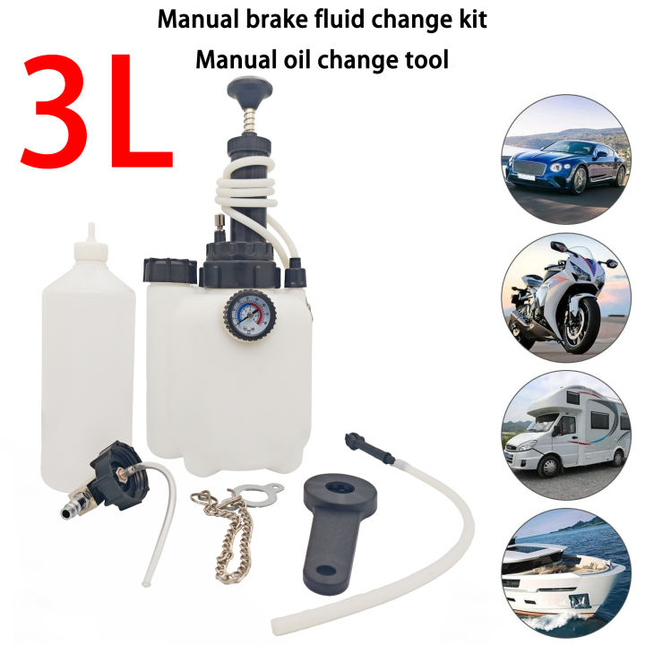 3L Hand Brake Bleeding Kit with 1LBottle and Hydraulic Bleeding Vacuum ...