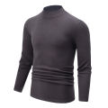 4/1 Piece Autumn And Winter Men's Semi High Neck Warm Windproof Base Top Solid Color Versatile Youth Casual Sports Thick Base T-. 