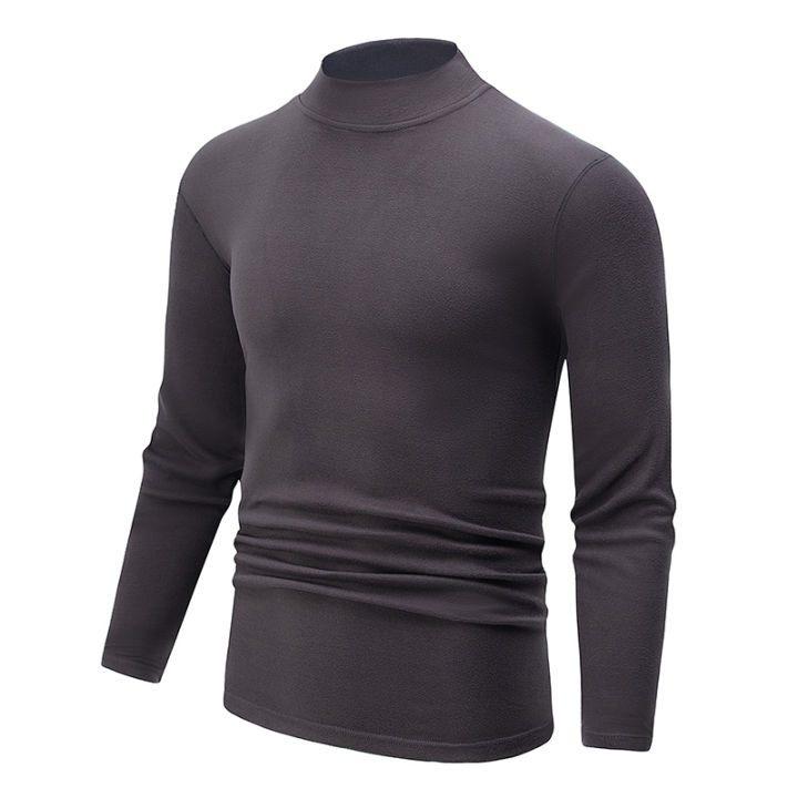 4/1%20Piece%20Autumn%20And%20Winter%20Men's%20Semi%20High%20Neck%20Warm%20Windproof%20Base%20Top%20Solid%20Color%20Versatile%20Youth%20Casual%20Sports%20Thick%20Base%20T-%20-%20Image%205