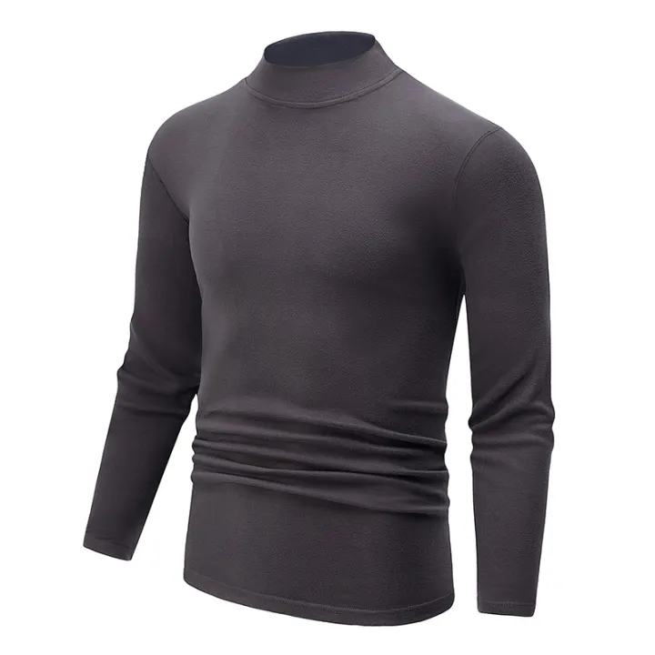 4/1%20Piece%20Autumn%20And%20Winter%20Men's%20Semi%20High%20Neck%20Warm%20Windproof%20Base%20Top%20Solid%20Color%20Versatile%20Youth%20Casual%20Sports%20Thick%20Base%20T-%20-%20Image%205