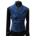 Mens Gothic Vest Costume Gothic Mens Polyester Breasted Breasted Waistcoat Double Vest Victorian Waistcoat Tool.