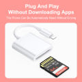 Lightning to SD Card Camera Reader for iPhone Andriod,SD Memory Card Reader Adapter Compatible with iPhone Plug and Play. 