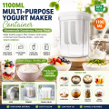 Greek Yogurt Maker 1100ML Multi Purpose Yogurt Strainer Container – Labneh Soft Cheese & Hung Curd Maker with Fine Mesh Strainer Filter & Lid – BPA Free Food Grade Yogurt Draining Bowl for Thick Creamy Yogurt. 