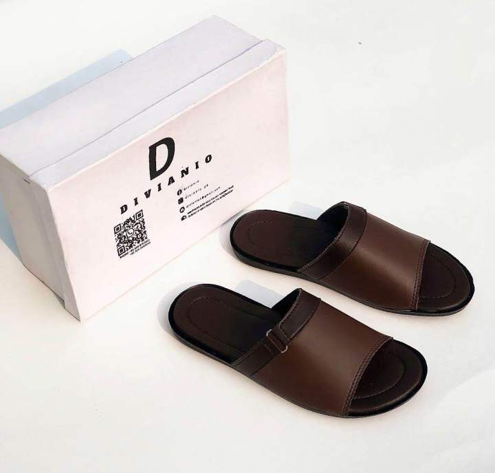 Pure Leather house slippers for Men-Leather chappal for Gents.