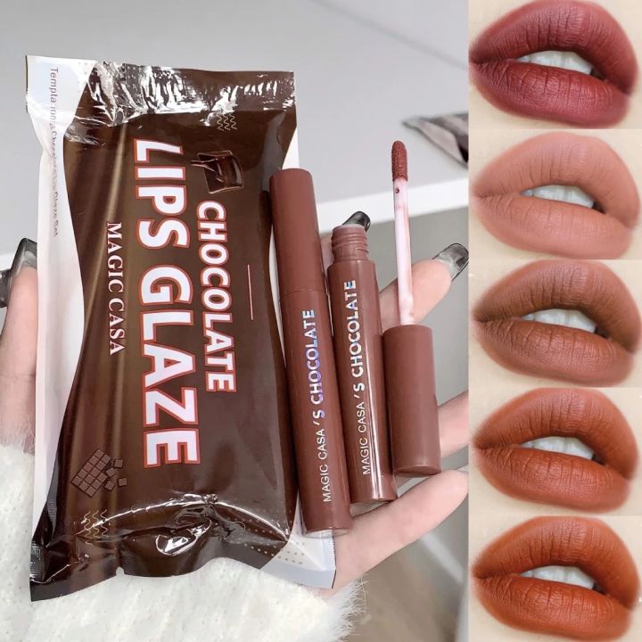 Magic Casa Temptation Kiss Chocolate Lip Glaze 5pcs Set