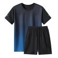 Unisex Quick Dry 2 Piece Outfits Casual Tracksuit Shorts Men 2024 Summer New Sweatsuit Oversize Short Sleeve Sport Set. 