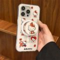 Cute Y2K Sanrio Hello Kitty Magnetic Holder Magsafe Wireless Charge Phone Case for Iphone 16 15 14 13 12 11 Pro Max Hard Cover. 