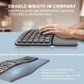 Ergonomic Wireless Silent Split Keyboard With Wrist Rest BT Dual Mode Wireless Rechargeable Split Keyboard For Windows 7/8/10. 