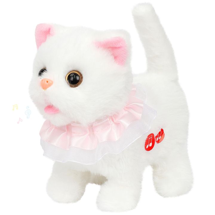 7"%20Inch%20Walking%20Plush%20Kitty%20Toy%20Stuffed%20Animal%20Electric%20Interactive%20with%20Dress%20Talking%20Musical%20Cute%20Plush%20Toy%20White%20Cat%20Tail%20Wagging%20Christmas%20Birthday%20Gifts%20for%20Kids%20Toddlers%20-%20Image%202