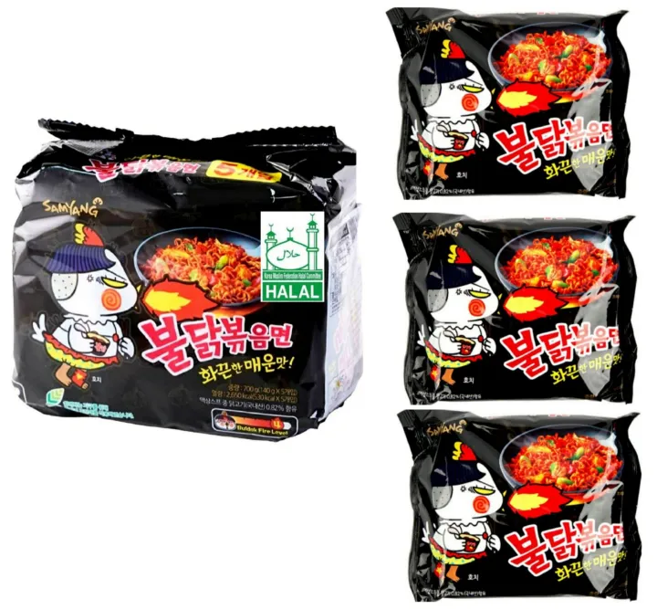 Korean Buldak Ramen(𝟭𝟰𝟬 𝗴 × 𝟯 𝗽𝗮𝗰𝗸𝗲𝘁𝘀)
