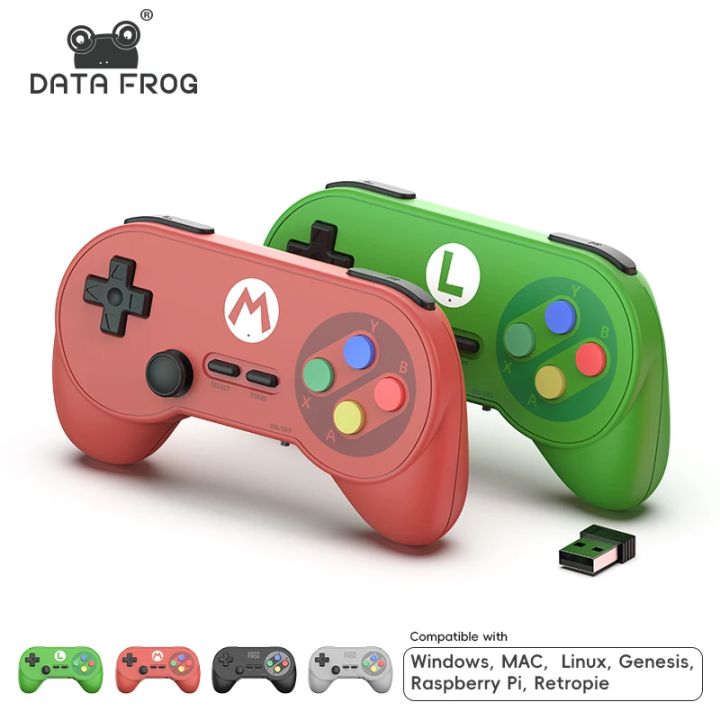 Video Controller Frog Data Frog PC07 Classic Style Wireless Game Controller, Dual Receiver ...
