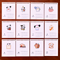 Cute calendar mini desk calendar 2025 2568 New Year gift giveaway gift assorted customers ready to ship from Thailand. 
