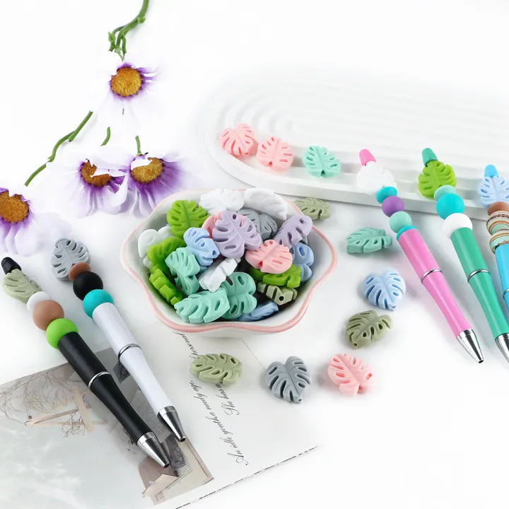 5Pcs%20New%20Cartoon%20Silicone%20Beads%20Big%20Leafs%20Loose%20Focal%20Beads%20DIY%20Bracelet%20Keychain%20Necklace%20Pen%20Accessories%20For%20Jewelry%20Making%20-%20Image%205