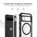 Matte Magnetic Phone Case for Google Pixel 9 Pro 8 Pro 8A PC Frame +TPU Back Cover Double Layer Toughness Protection Armor Cases.