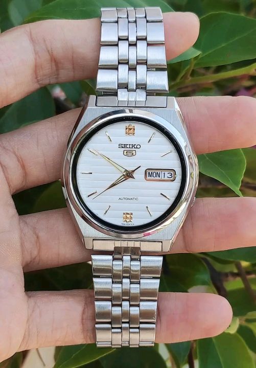 Seiko Automatic Men's Stainless Steel Wrist Watch – White Dial