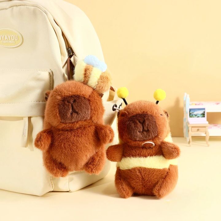 1-20PCS%20Cute%20Bee%20Capybala%20Bag%20Pendant%20Plush%20Keychain%20Doll%20Niche%20Backpack%20Hanging%20Decoration%20High-end%20Doll%20Plush%20Toy%20Small%20Gift%20-%20Image%204