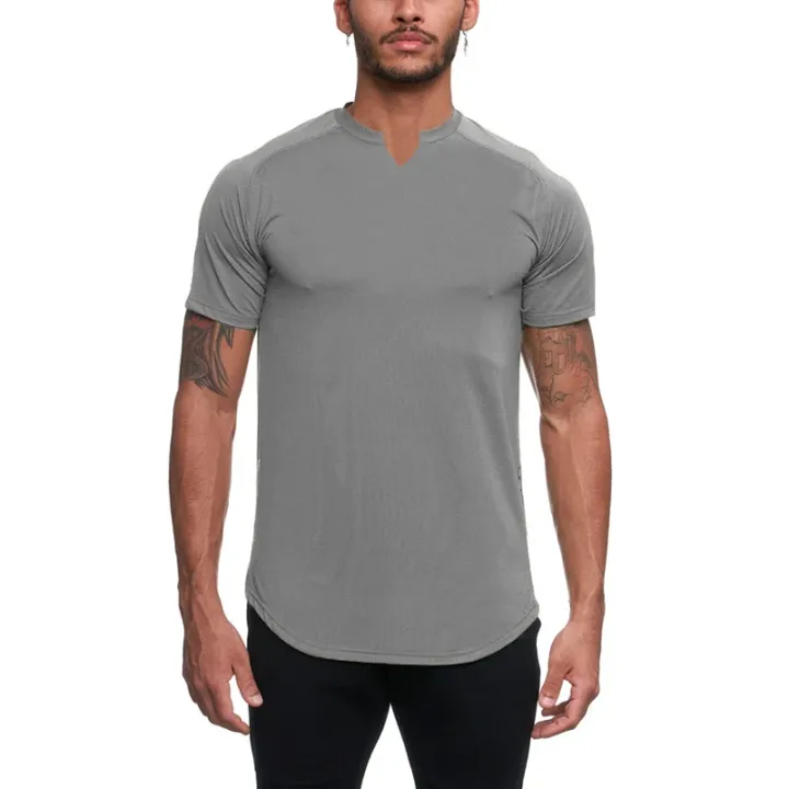 Running%20T-shirts%20Mens%20V-neck%20Slim%20Fit%20Fitness%20T%20Shirt%20Solid%20Gym%20Clothing%20Bodybuilding%20Tight%20T-shirt%20Quick%20Dry%20Training%20Tee%20Shirt%20-%20Image%203