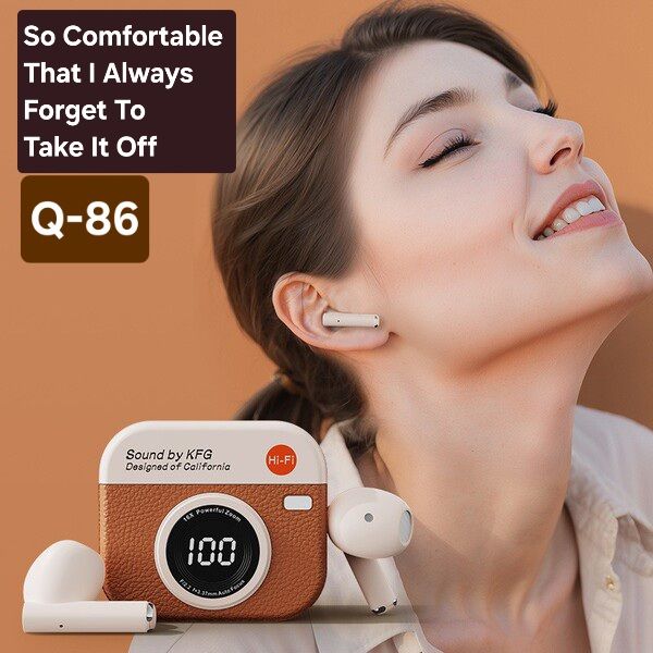 New AirPods Specials Edition Smart Digital Display Earbuds Blutooth Headphone High-Quality Berlin Sound Retro Camara Style Wareless Earbuds Q86