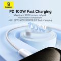 Baseus 100W Type C To USB C Cable For iPhone 15 PD Fast Charging Charger Cord For Macbook iPad 5A Fast USB C Wire.