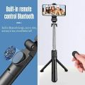 XT-02 3 In 1 Bluetooth Selfie Stick Horizontal and Vertical Shooting Mobile Phone Tripod Remote Control Selfie Stand for Making TikTok, Vlog Videos and Tripod Stand Selfie Stick for for Mobile and All Smart Phones-b Arham Gedget. 