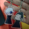 Anime Jujutsu Cosplay Keychain Gojo Satoru Geto Suguru Matching Keychain Set Bag Pendant Keyring Anime Accessories Set.