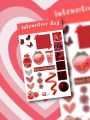Red Themed Journaling Sticker Sheet - Waterproof Stickers. 