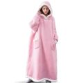 180cm Super Long Flannel Blanket Pyjamas with Sleeves Winter Hoodies Sweatshirt Women Men Pullover Fleece Giant Oversized Outdoo.
