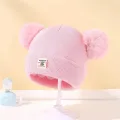 Autumn Winter Baby Warm Knitted Hats With Pom Kids Knit Beanie Hat Solid Color Children Hat For Boys Girls Accessories. 