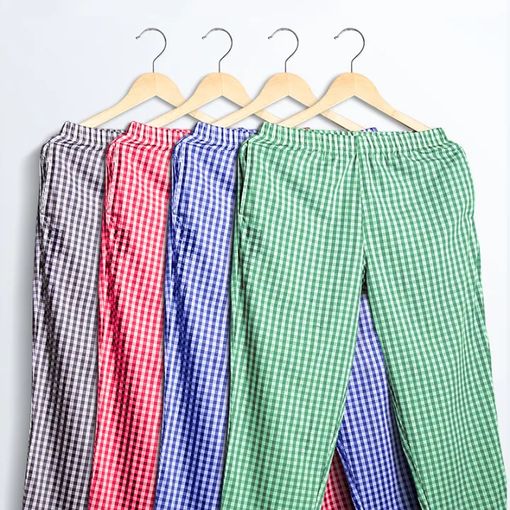 Pajama%20Pants%20Men's%20Pants%20Pure%20Cotton%20Home%20Pants%20Thin%20Summer%20Loose%20Plaid%20Cotton%20Home%20Pants%20Spring%20&%20Fall%20Air-Conditioned%20Pants%20-%20Image%206
