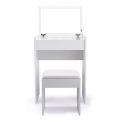 HRJ MART Vanity Dressing Table with Flip Top Mirror and Hidden Storage Box, dressing table organizer,Makeup Vanity Table Writing Desk with Cushioned Stool, White by dream decor. 