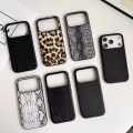Leather Case For iPhone 17 Pro Max 11 12 13 14 15 16 Pro Max Plus 17Air 16E Carbon Fiber Saffiano Crocodile Leopard Phone Cover. 