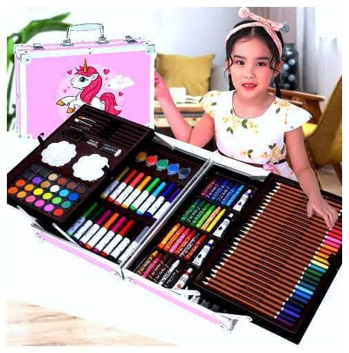 Unicorn Kids Colorful Art Drawing Set and Craft Supplies Drawing